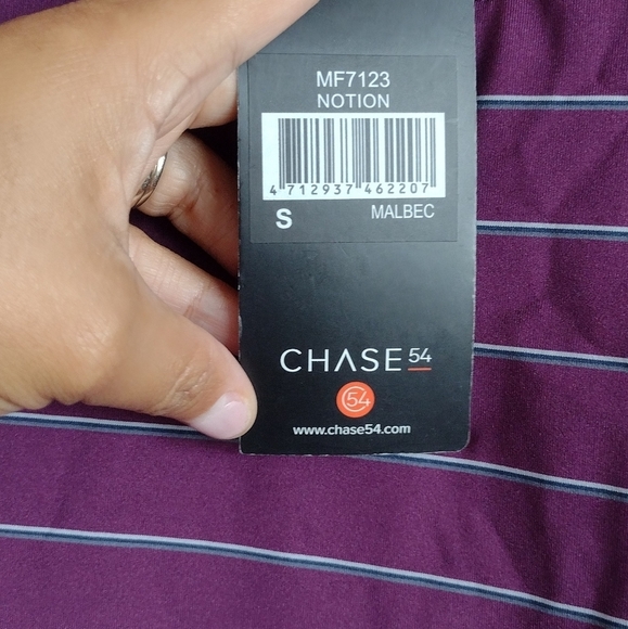 Chase 54 Men's Notion Striped Golf Polo Small - Picture 9 of 12